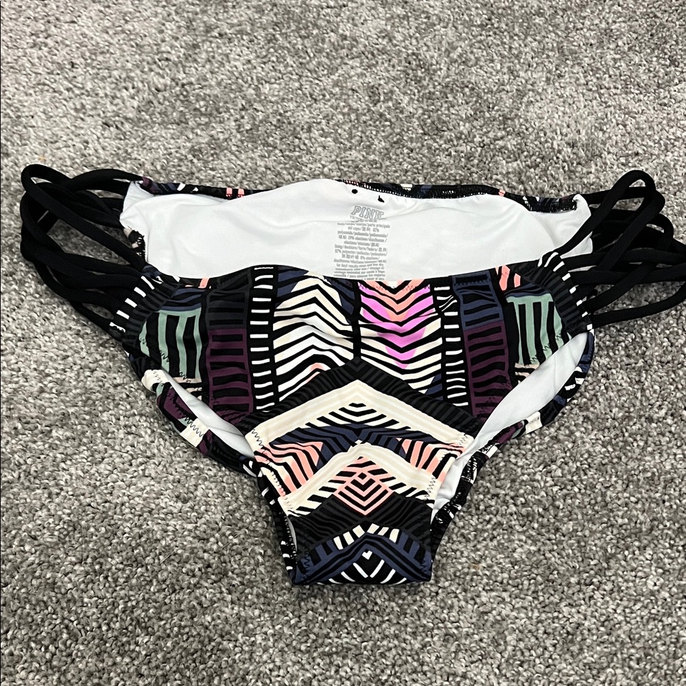 PINK Victoria's Secret Multicolor Patterned Bikini Bottom